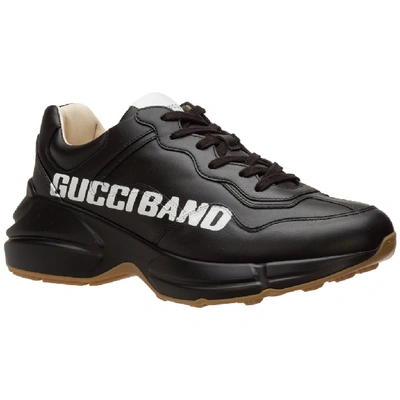 Shop Gucci Rhyton  Band Sneakers In Black