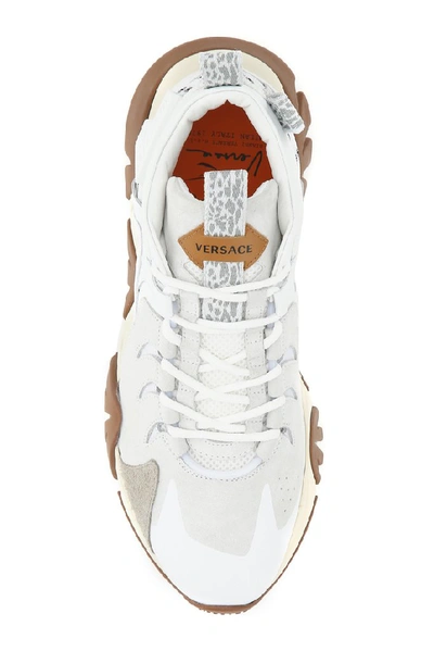Shop Versace Squalo Signature Logo Sneakers In White