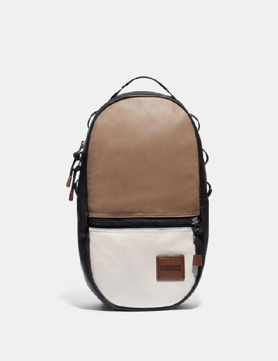 Shop Coach Pacer Backpack In Colorblock With  Patch In Black Copper/brown Multi