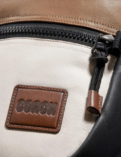 Shop Coach Pacer Backpack In Colorblock With  Patch In Black Copper/brown Multi