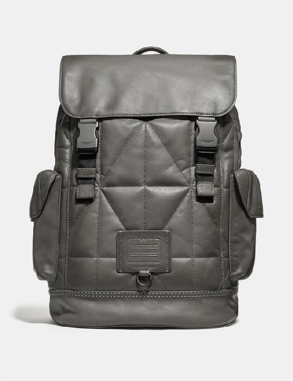 black and grey coach backpack