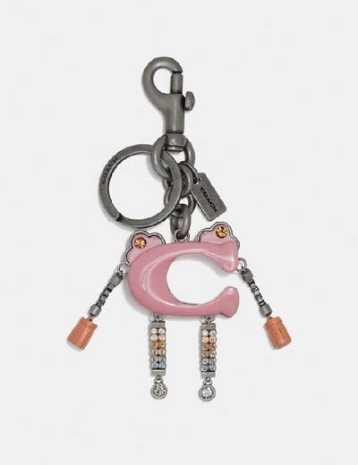 Shop Coach Signature Monster Bag Charm - Women's In Silver/pink