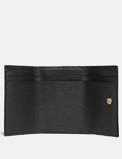 Shop Coach Small Flap Wallet In Black/gold