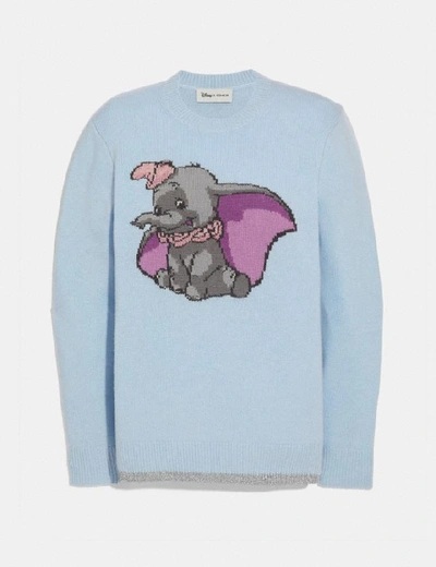 Shop Coach Disney X Dumbo Intarsia Sweater - Women's In Blue