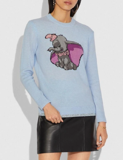 Shop Coach Disney X Dumbo Intarsia Sweater - Women's In Blue