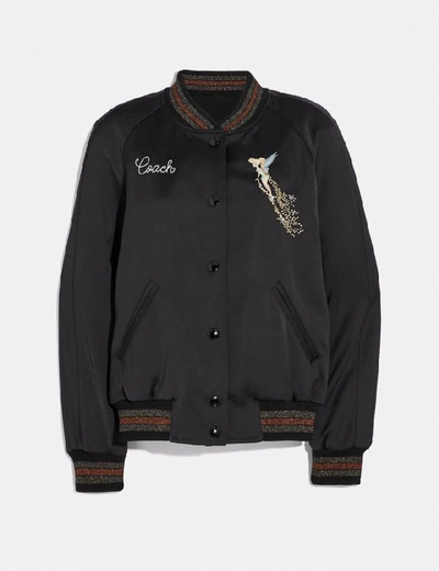 Shop Coach Disney X  Reversible Varsity Jacket In Black