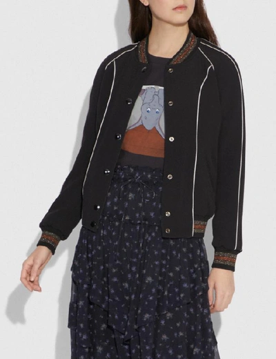 Shop Coach Disney X  Reversible Varsity Jacket In Black