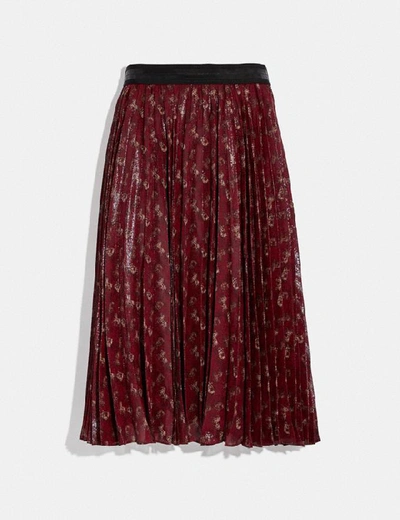 Shop Coach Lunar New Year Horse And Carriage Print Pleated Skirt