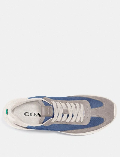 Shop Coach C155 Paneled Runner In Stone Blue