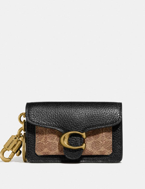 Coach Mini Tabby Bag Charm In Signature Canvas Women's In B4/black