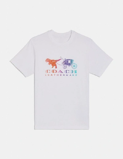 Shop Coach Rainbow Rexy And Carriage T-shirt - Women's In White