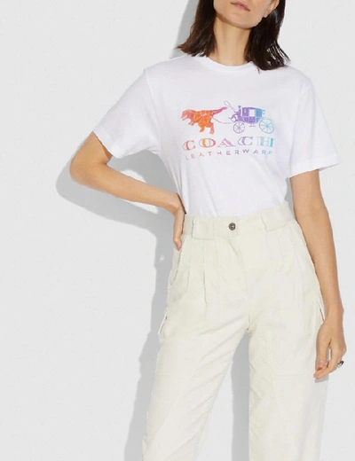 Shop Coach Rainbow Rexy And Carriage T-shirt - Women's In White