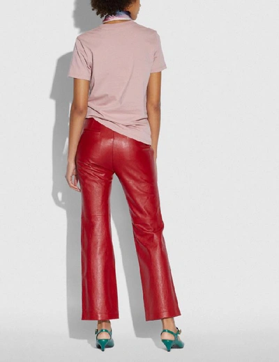 Shop Coach Leather Pants - Women's In Red