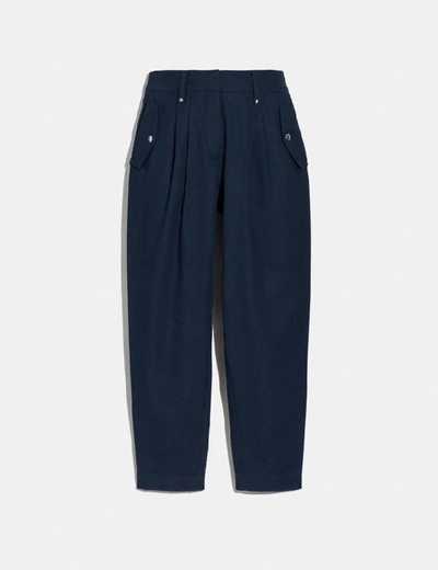 Shop Coach Pleated Trousers In Color<lsn_delimiter>navy