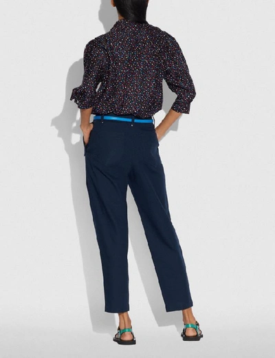 Shop Coach Pleated Trousers In Color<lsn_delimiter>navy