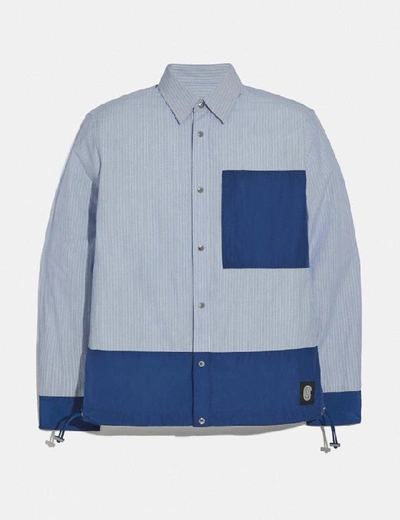 Shop Coach Essential Shirt In Blue Stripe