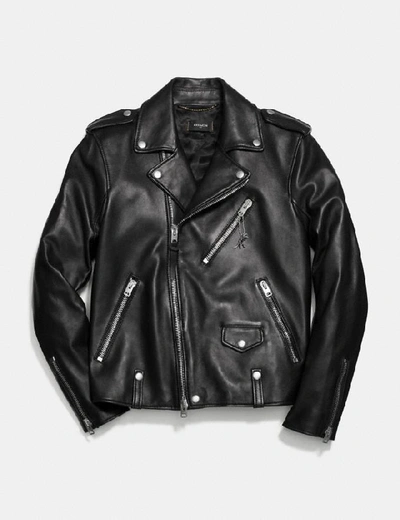 Shop Coach Moto Jacket In Black