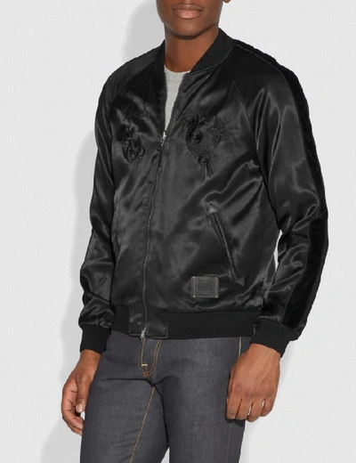Shop Coach Disney X Reversible Souvenir Jacket In Black