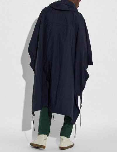 Shop Coach Packable Poncho In Navy/black