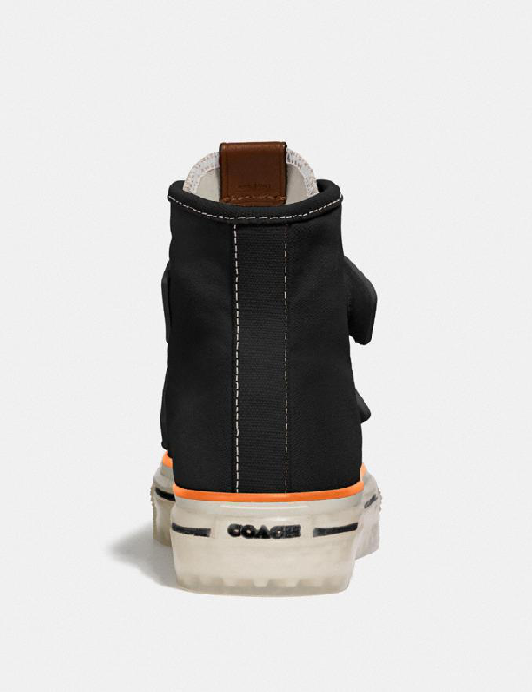 coach high top button up sneaker