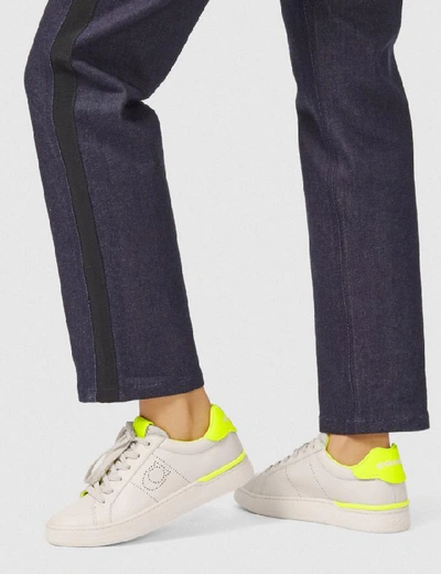 Shop Coach Lowline Low Top Sneaker In Chalk/neon Yellow