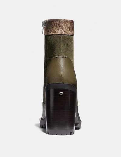 Coach Hedy Bootie In Army Green/tan | ModeSens