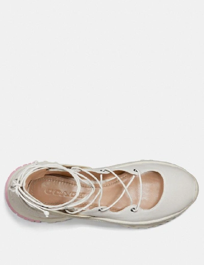 Shop Coach Lace Up Ballerina Sneaker - Women's In Chalk