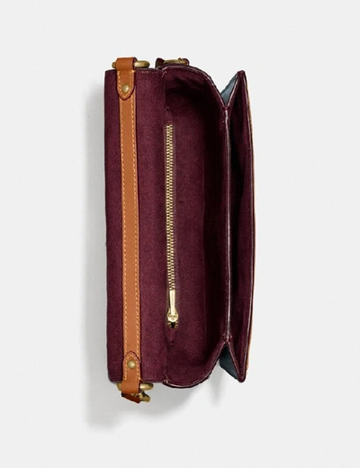 Coach hutton shoulder bag in signature chambray best sale