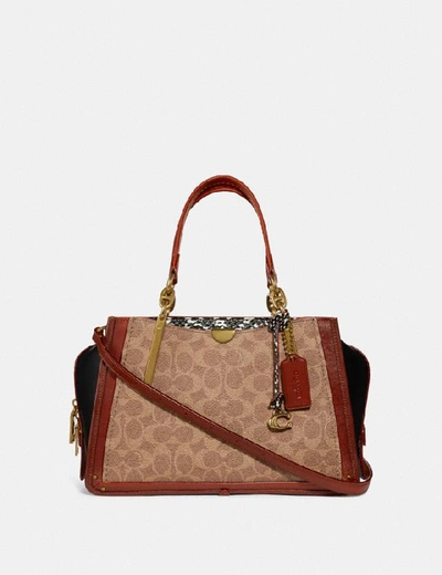 Coach Ladies Signature Canvas Dreamer 21 With Snakeskin Detail