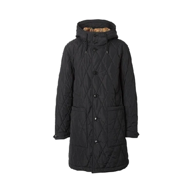 Shop Burberry Diamond Quilted Thermoregulated Econyl Coat In Black