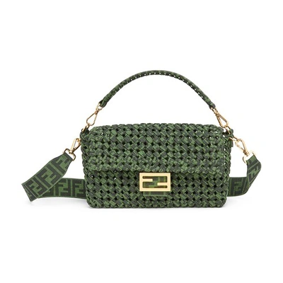 Shop Fendi Baguette In Green