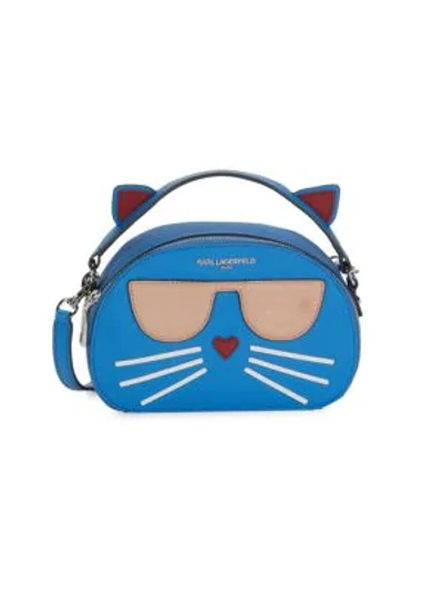 Shop Karl Lagerfeld Maybelle Choupette Cat Top-handle Bag In French Blue