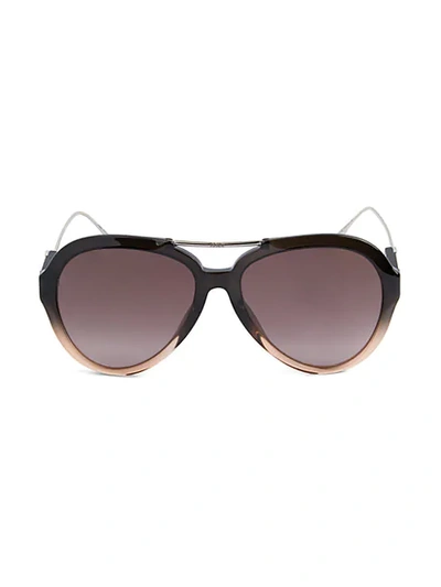 Shop Fendi 58mm Aviator Sunglasses In Black Brown