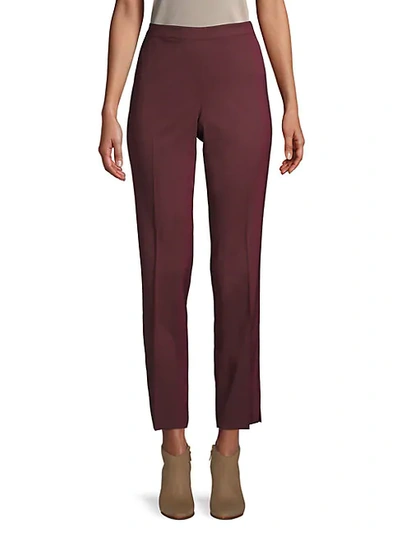 Shop Lafayette 148 High Waisted Ankle Zip Trousers In Khaki