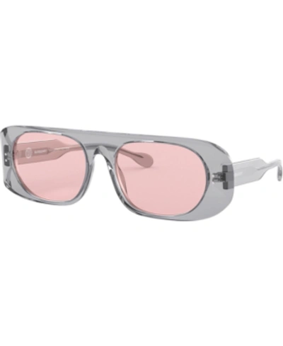 Shop Burberry Women's Sunglasses In Transparent Grey/pink