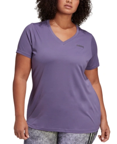 Shop Adidas Originals Women's Designed 2 Move Tee Plus Size In Dark Purple