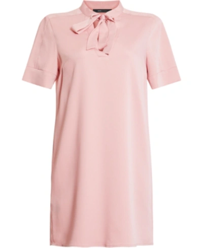 Shop Bcbgmaxazria Satin Shift Dress In Pink Rose