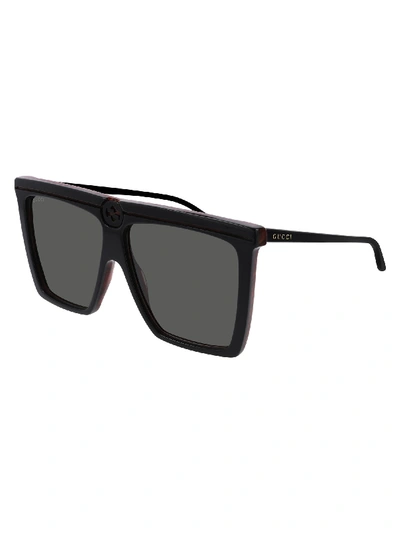 Shop Gucci Gg0733s Sunglasses In Black Black Grey