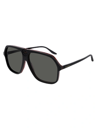 Shop Gucci Gg0734s Sunglasses In Black Black Grey