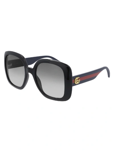 Shop Gucci Gg0713s Sunglasses In Black Blue Grey