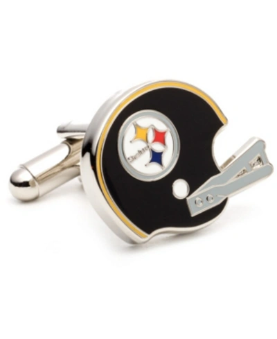 Shop Cufflinks, Inc Retro Pittsburgh Steelers Helmet Cufflinks In Black