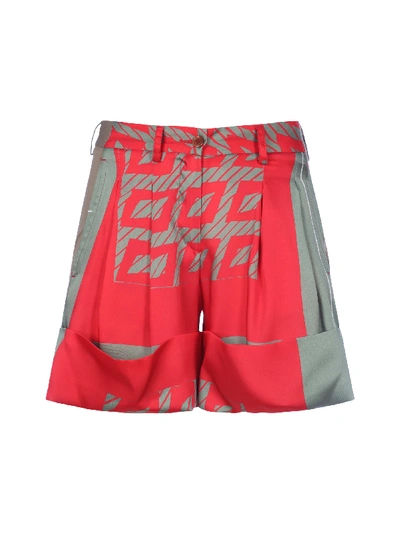 Shop Jejia Double Textile Short In Red Multi