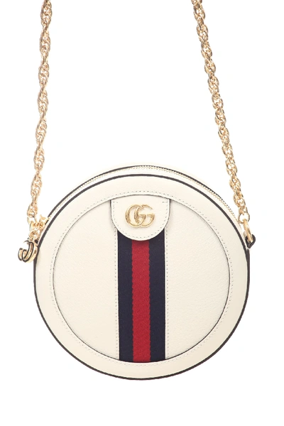 Shop Gucci Mini Ophidia Round Bag In Bianco
