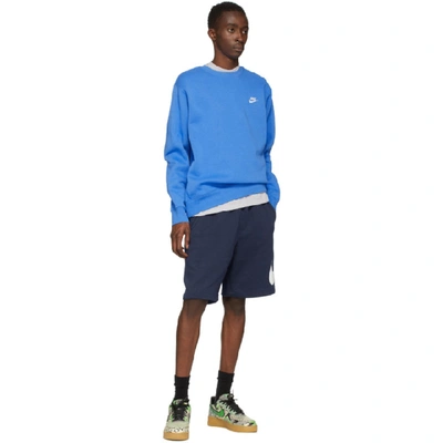 Shop Nike Blue Sportswear Club Sweatshirt In 402 Acific