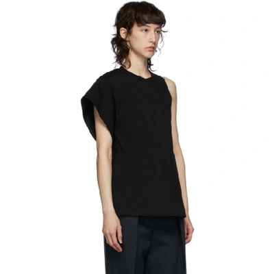 Shop 3.1 Phillip Lim / フィリップ リム 3.1 Phillip Lim Black Asymmetric Sleeve T-shirt In Ba001 Black