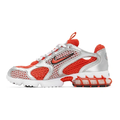 Shop Nike Red And Silver  Air Zoom Spiridon Cage 2 Sneakers In 600redtrack