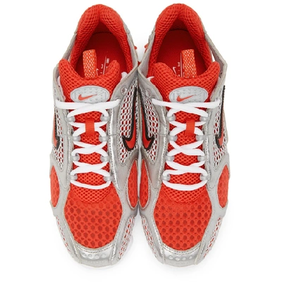 Shop Nike Red And Silver  Air Zoom Spiridon Cage 2 Sneakers In 600redtrack