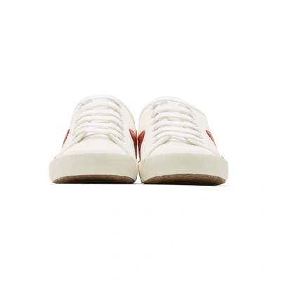 Shop Rag & Bone White & Red Canvas Court Sneakers In 110 Whtred