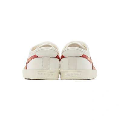 Shop Rag & Bone White & Red Canvas Court Sneakers In 110 Whtred