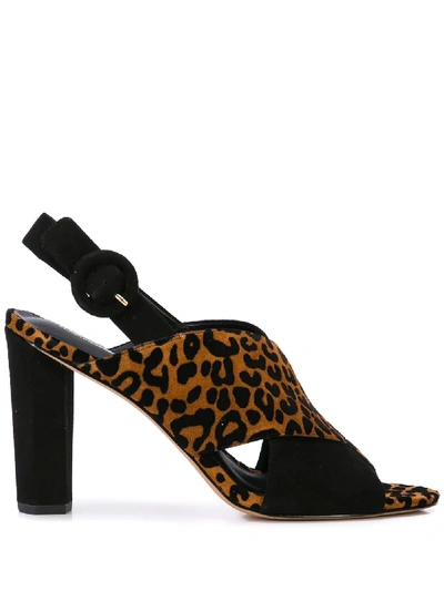 Shop Diane Von Furstenberg Leopard Strap Mules In Brown